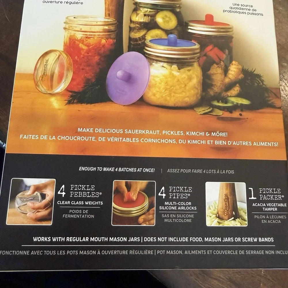 Masontops Complete Mason Jar‎ Fermentation Kit - Easy Wide Mouth Jars Vegetable